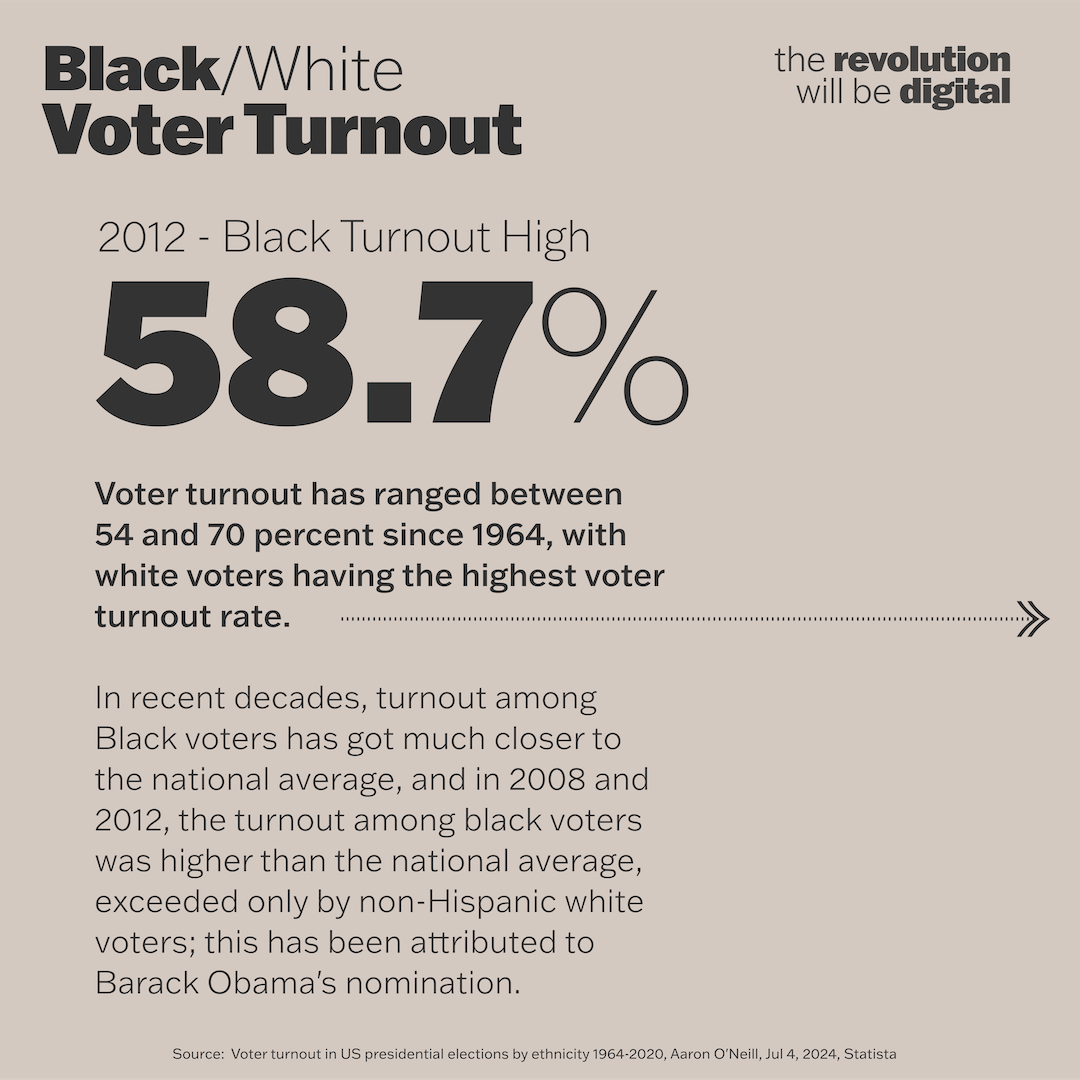 Voter Turnout_Web__01bz The Revolution Will Be Digital, African American Economics, Black Economics, African American Housing, Black Housing, African American Wealth, Black Wealth, African American Education, Black Education, Historical Black Colleges and Universities, HBCU, African American Health, Black Health, African American Health Care, Black Health Care, African American Jobs, Black Jobs, Misinformation, Disinformation, KOLUMN Magazine, KOLUMN, African American Politics, Black Politics, African American Vote, Black Vote, African American Home Ownership, Black Home Ownership